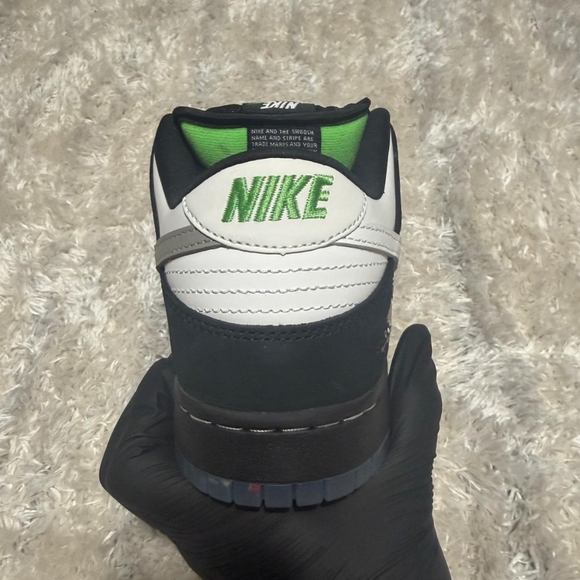 Panda Pigeon Jordan 1 Nike Black and White Low-Top Sneakers - Picture 7 of 13